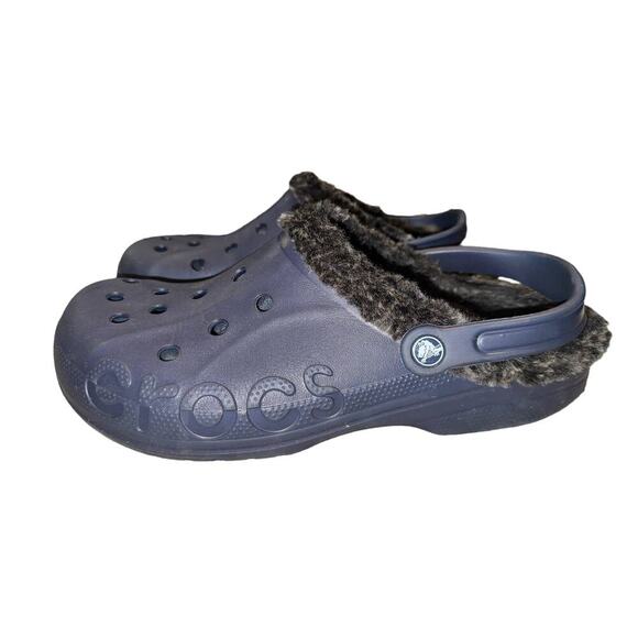 Crocs Baya Lined Clogs in Navy Blue Men’s Size 12 - Picture 3 of 5